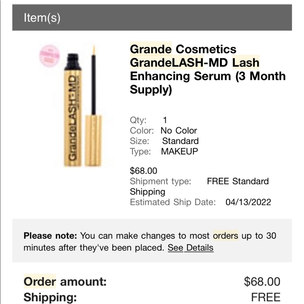 GrandeLASH 3 month supply